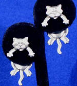 Hang in There! Silvertone Cat Earrings from J.J. Pins $9.95